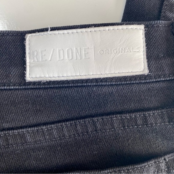 REDONE Black High Waisted  Jeans Comfort Stretch High Rise Ankle Crop - Picture 13 of 14